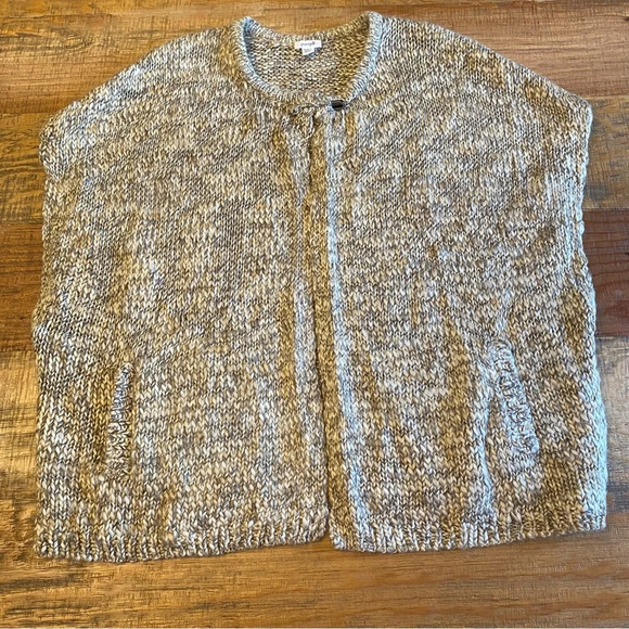 Pure Jill Womens Sweater Vest Small Med Kimono Beige Knit Cardigan Wool Alpaca - Picture 6 of 10